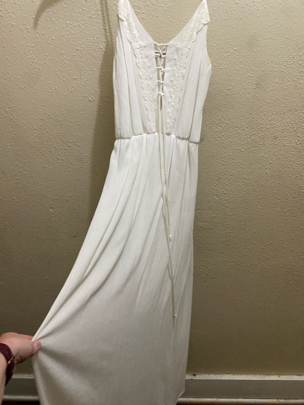 Purple Snow White Lace-Up Maxi Dress